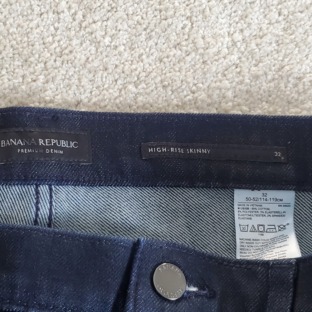 Banana Republic Women's Jeans Size 32 Actual 34 Blue High Rise Skinny Ankle NWTG - Picture 9 of 11